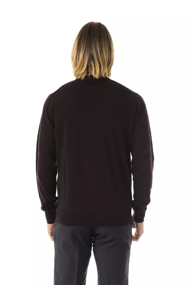 Brauner Herrenpullover aus Merinowolle
