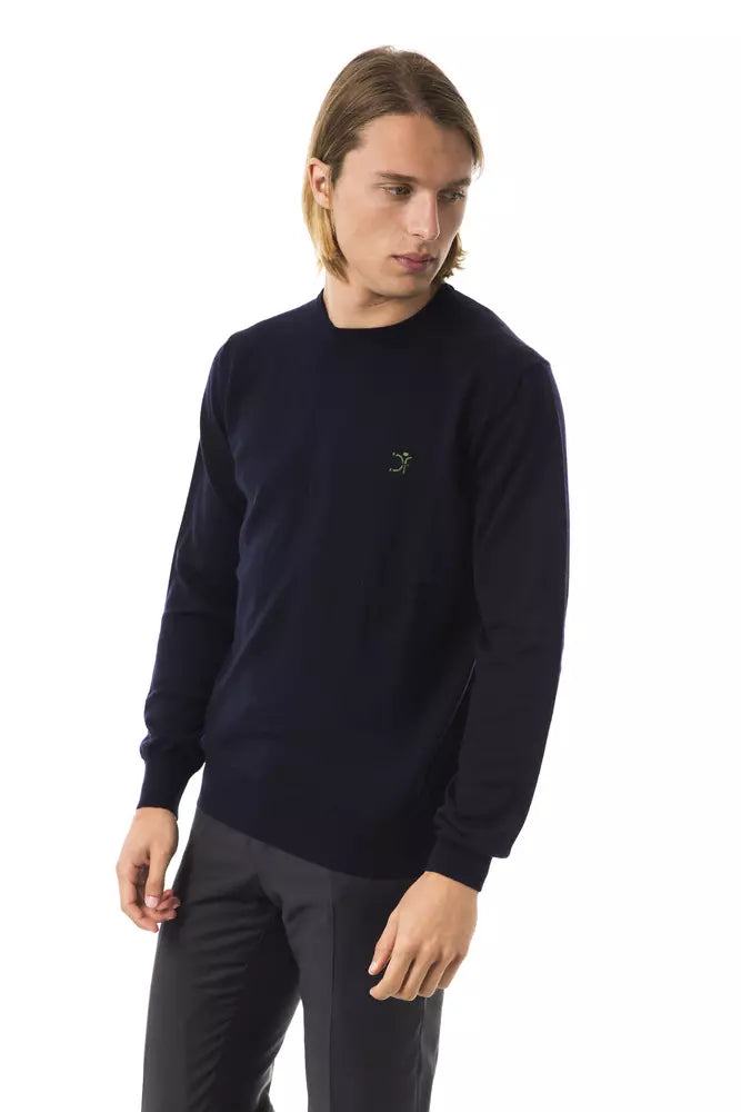 Blauer Herrenpullover aus Merinowolle