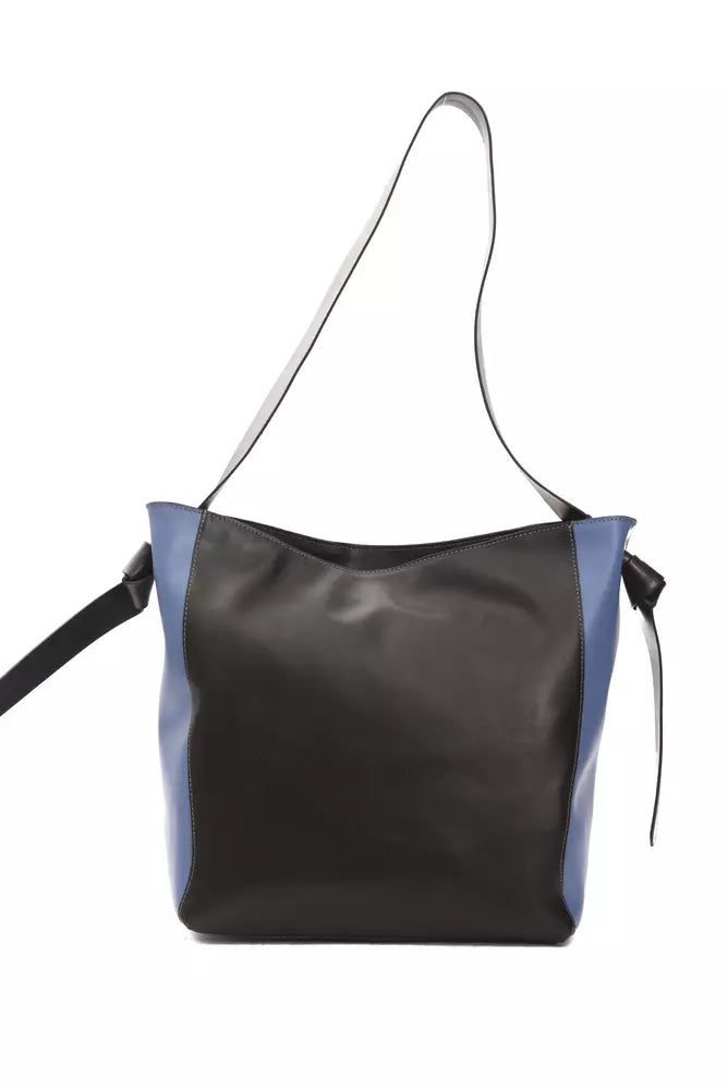 Schwarze Leder Damen Umhängetasche