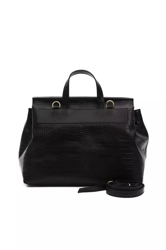 Schwarze Leder Damen Handtasche