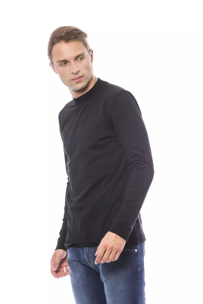Schwarzer Herrenpullover aus Baumwolle