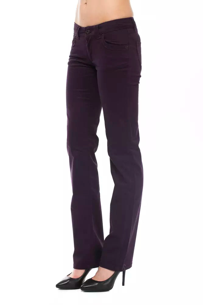 Lila Baumwollhose für Damen