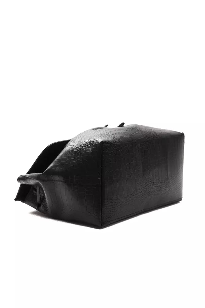 Schwarze Leder Damen Handtasche