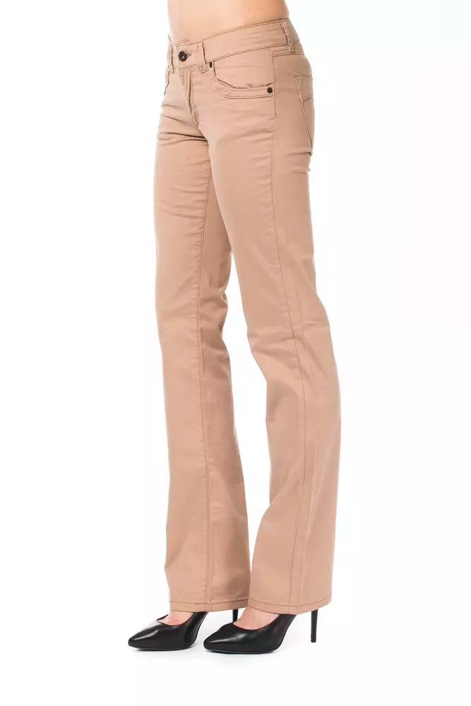 Beige Baumwollhose für Damen