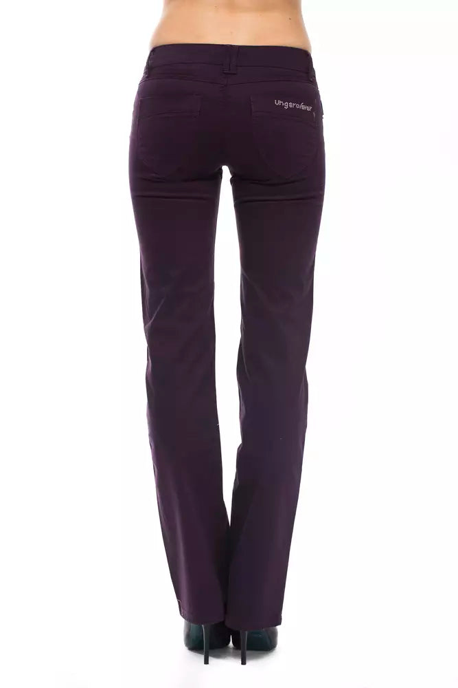 Lila Baumwollhose für Damen