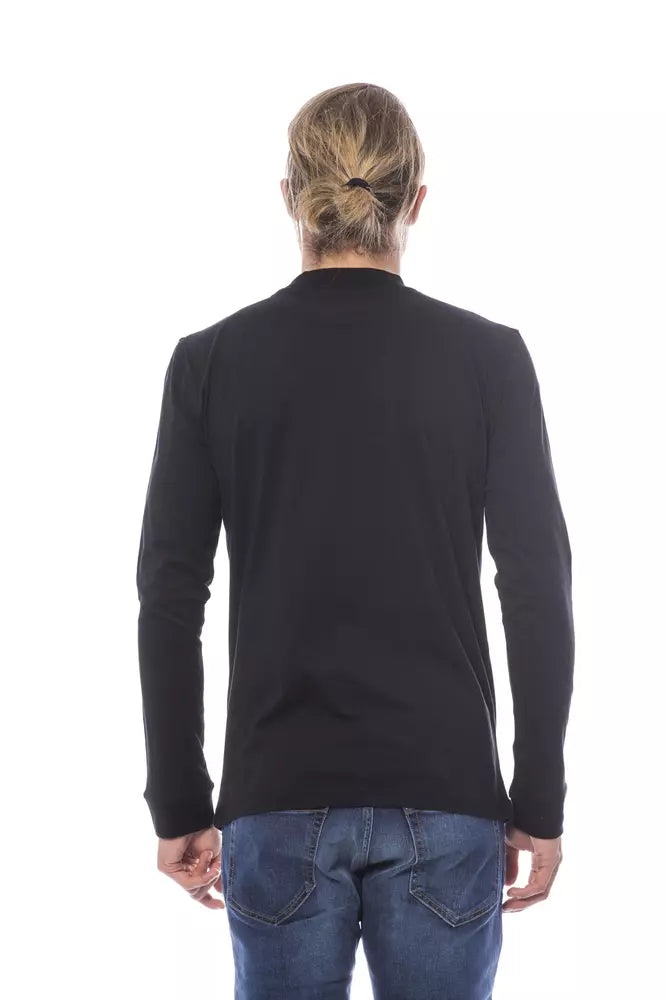 Schwarzer Herrenpullover aus Baumwolle