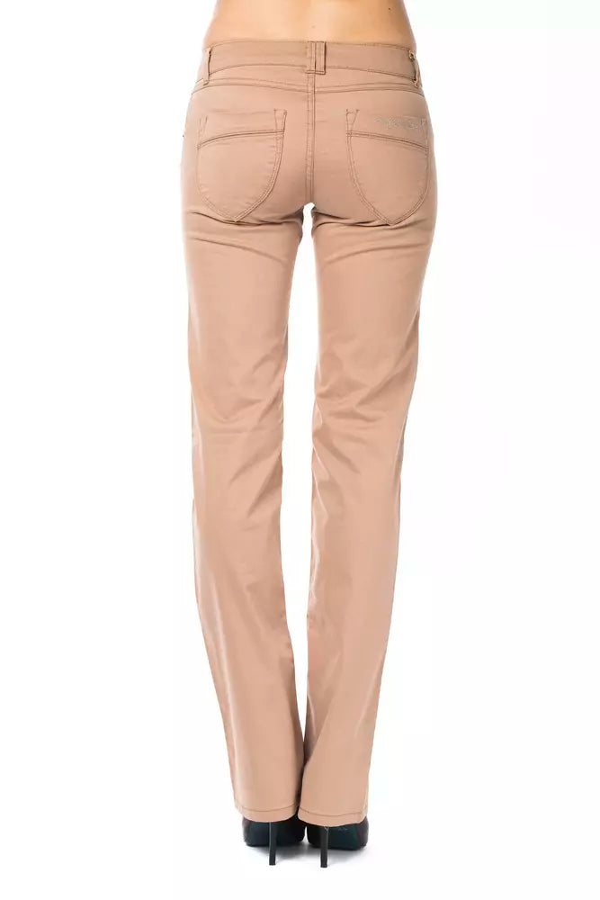 Beige Baumwollhose für Damen