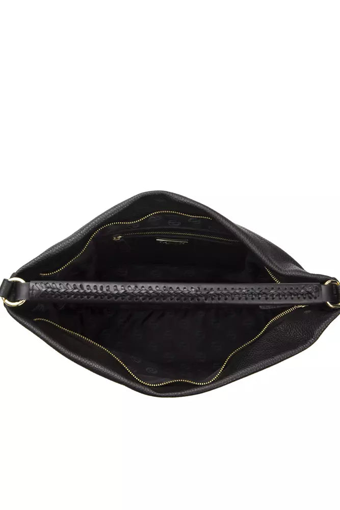 Schwarze Leder Damen Umhängetasche