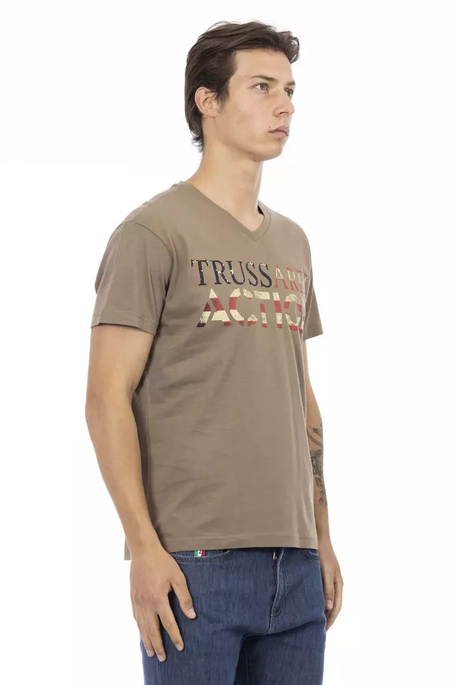 Braunes Herren-T-Shirt aus Baumwolle