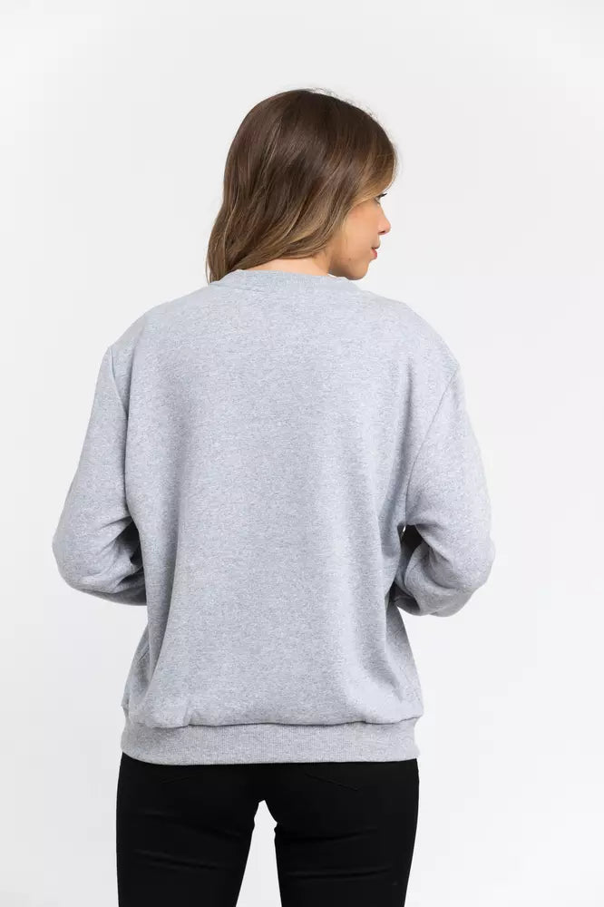 Grauer Baumwollpullover für Damen