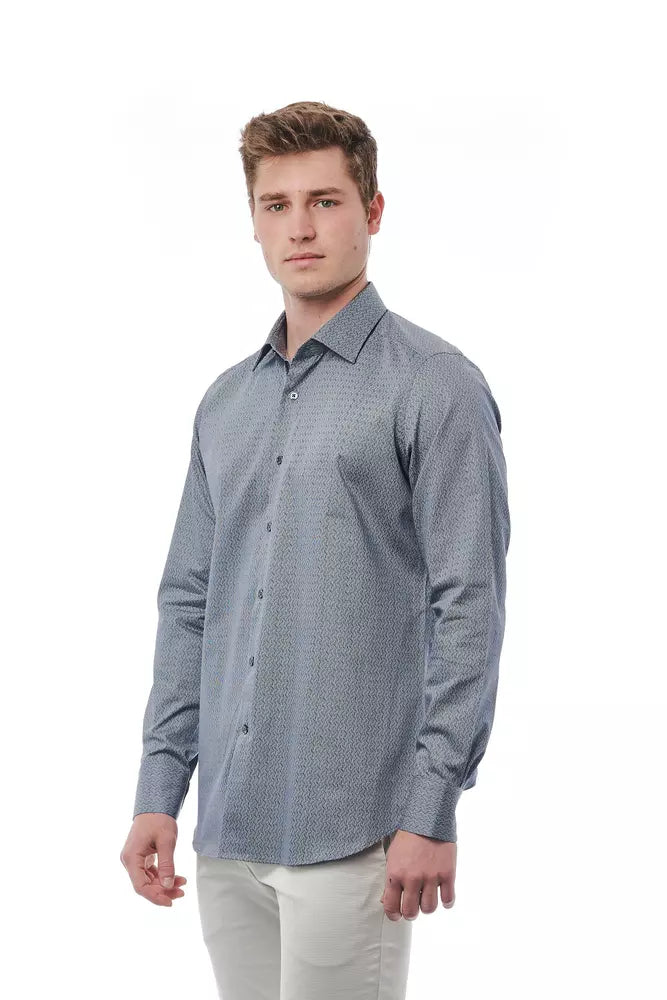 Camicia da uomo in cotone nero