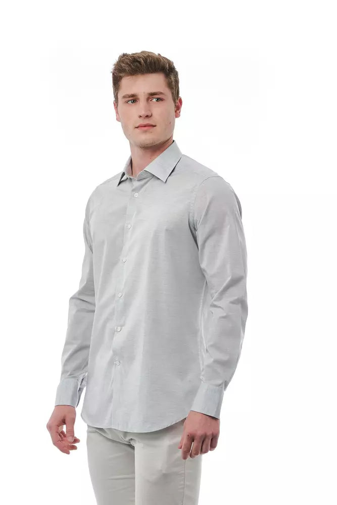 Camicia da uomo in cotone grigio