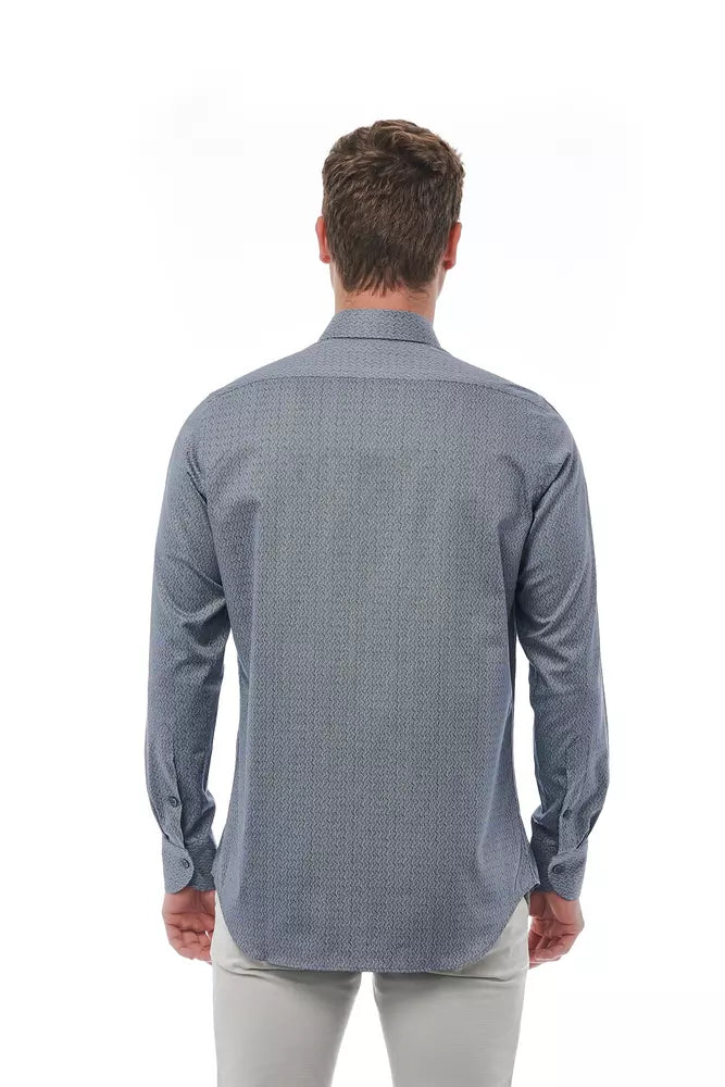 Camicia da uomo in cotone nero