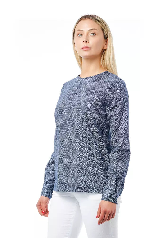 Camicia da donna in cotone blu