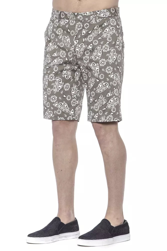 Grüne Herren-Bermudashorts aus Baumwolle
