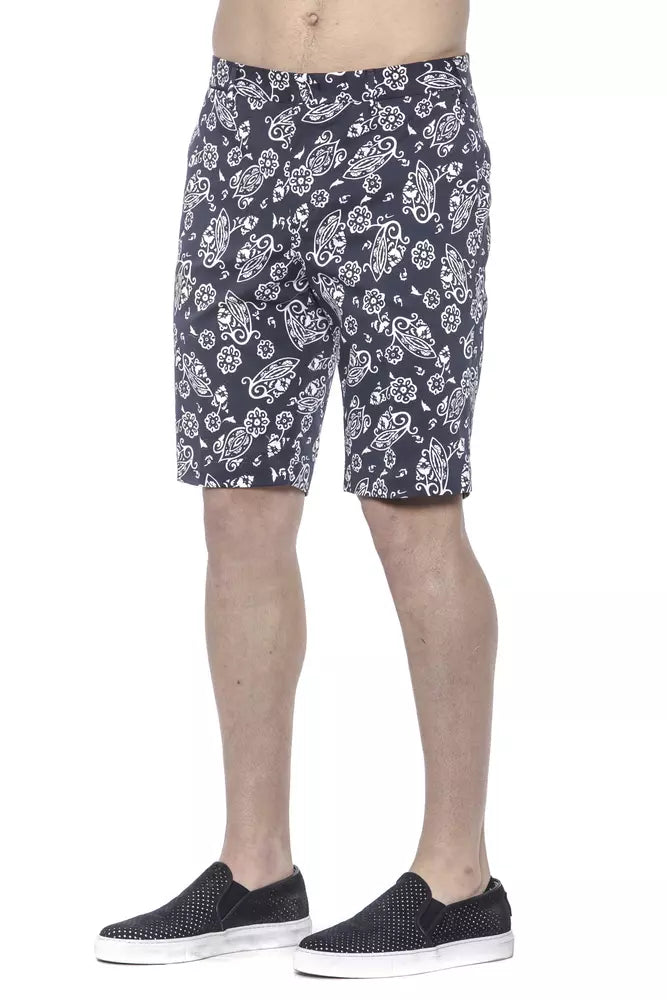 Blaue Herren-Bermudashorts aus Baumwolle