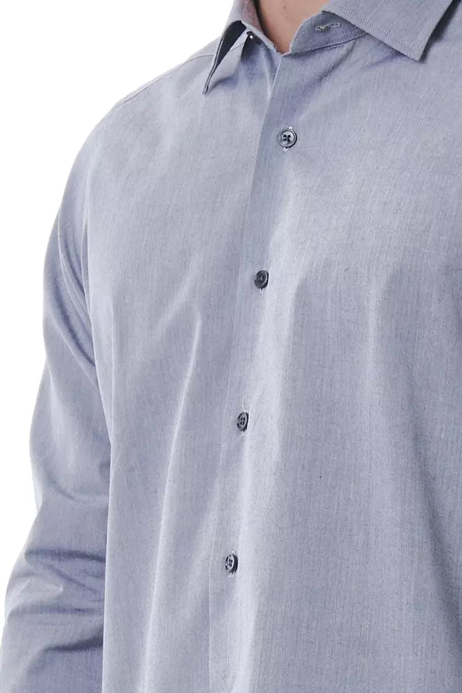 Camicia da uomo in cotone grigio