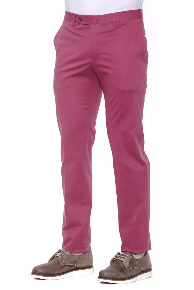 Fuchsiafarbene Herrenhose aus Baumwolle