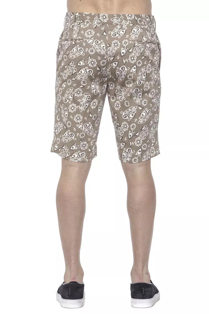 Beige Herren-Bermudashorts aus Baumwolle