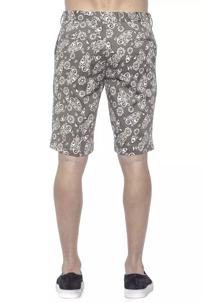 Grüne Herren-Bermudashorts aus Baumwolle