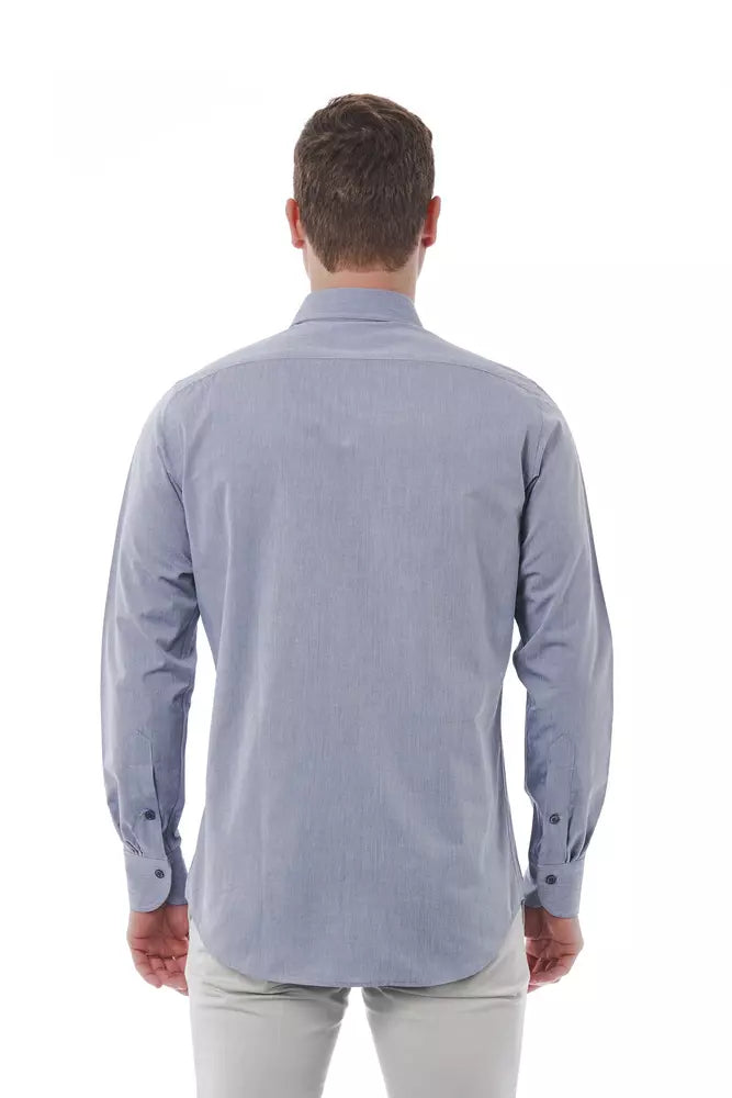 Camicia da uomo in cotone grigio