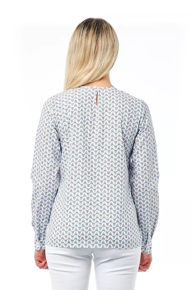 Weißes Damenshirt aus Baumwolle mit Totenkopf-Print