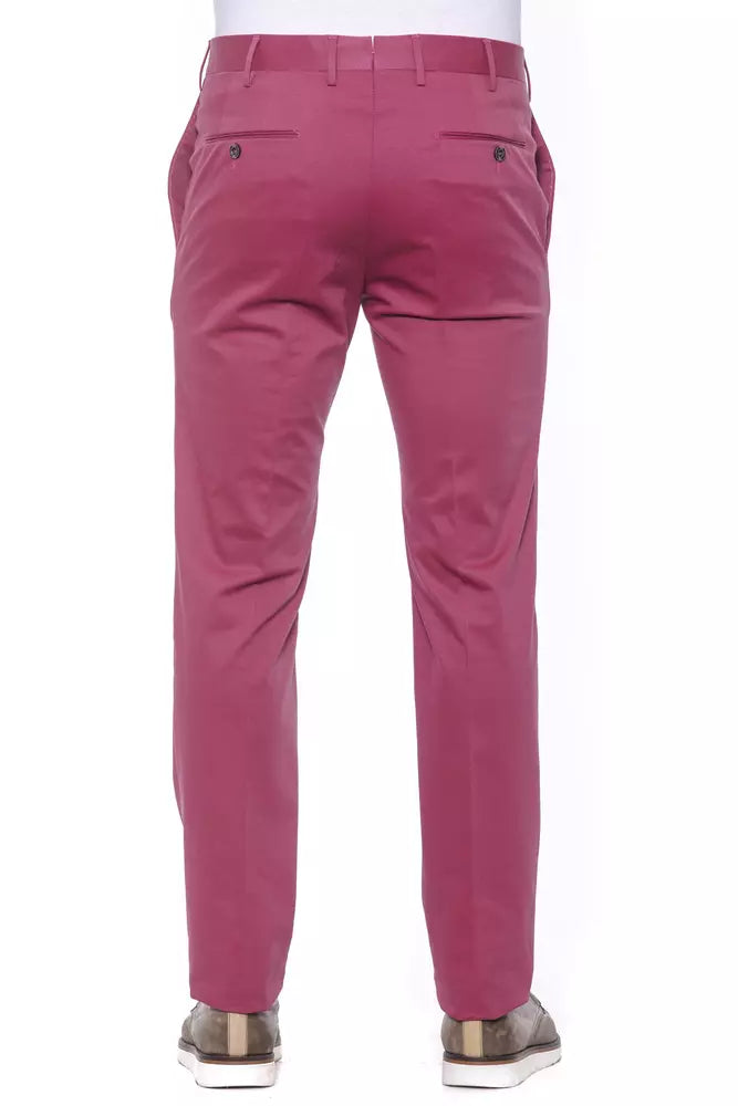 Fuchsiafarbene Herrenhose aus Baumwolle