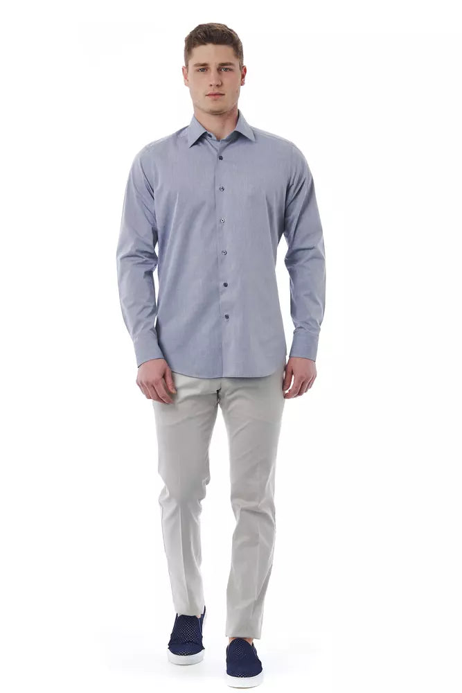 Camicia da uomo in cotone grigio