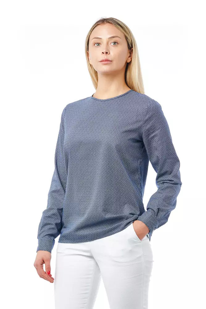 Camicia da donna in cotone blu