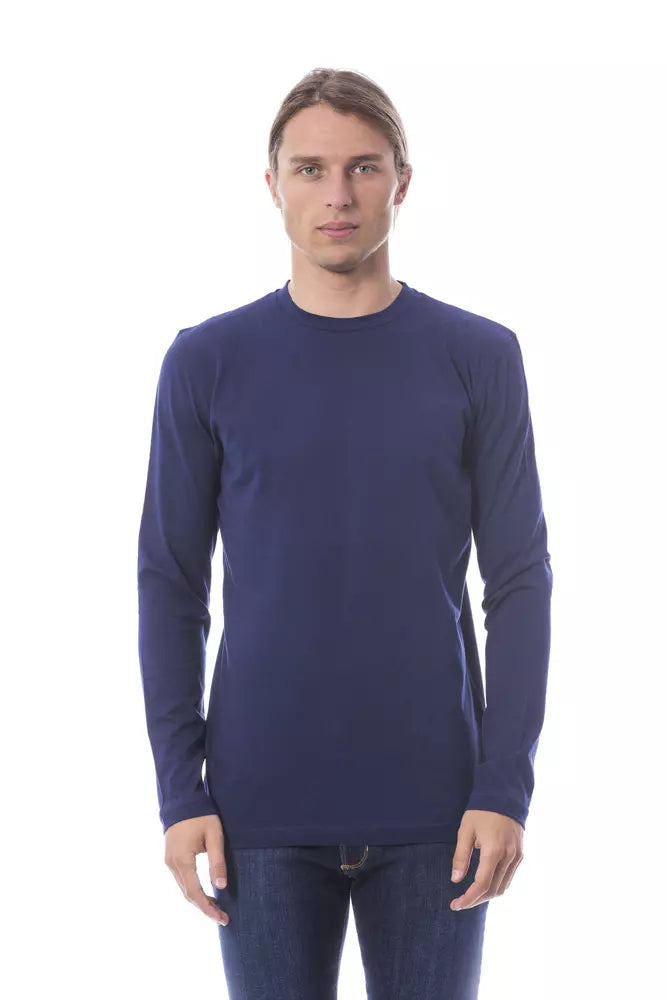 Blue Cotton Men T-Shirt