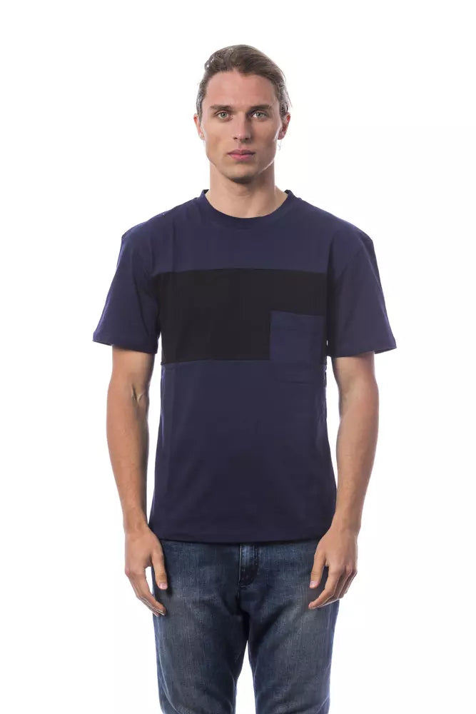 Blue Cotton Men T-Shirt