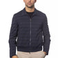 Blue Wool Men Bomber Jacket