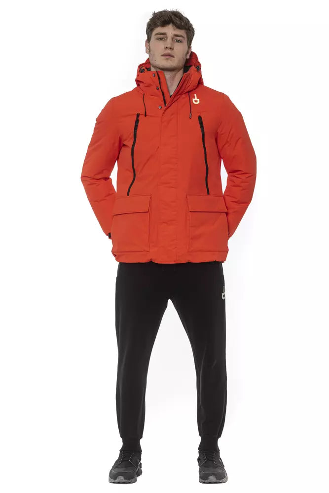 Rote Polyester Herrenjacke