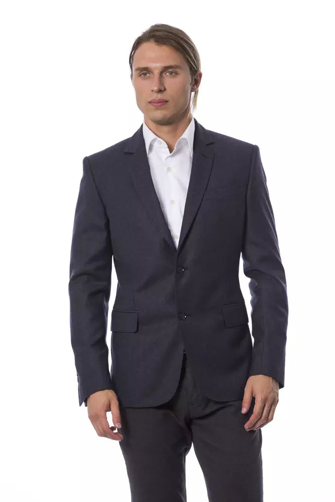 Blazer da uomo in lana blu