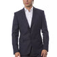 Elegant Blue Wool Single-Breasted Blazer