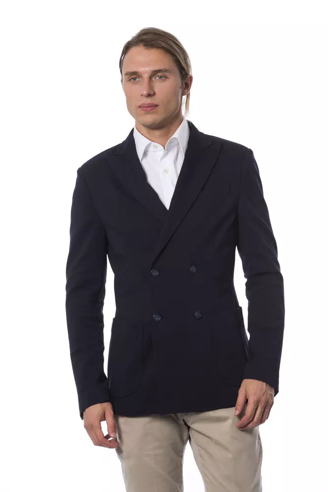 Blazer da uomo in viscosa blu