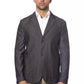 Blazer da uomo in cotone grigio