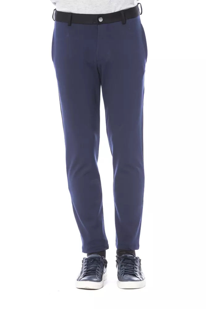 Pantaloni da uomo in viscosa blu