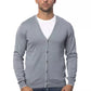 Cardigan da uomo in cotone grigio