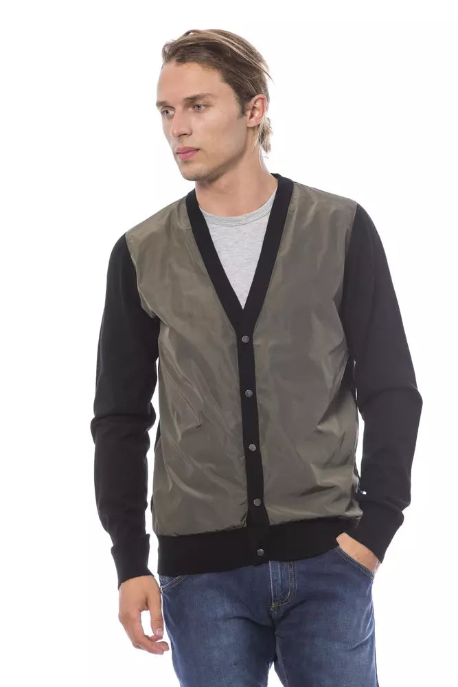 Multicolor Wool Men Cardigan