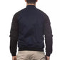 Blue Cotton Men Bomber Jacket