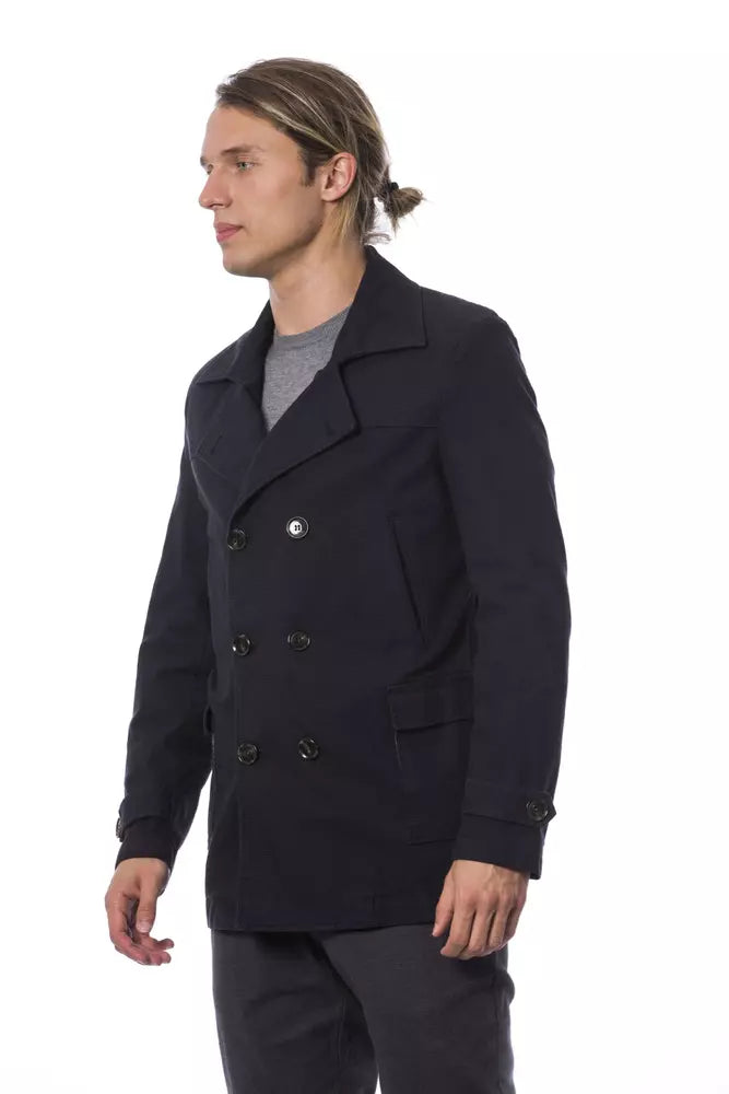 Blazer da uomo in cotone blu