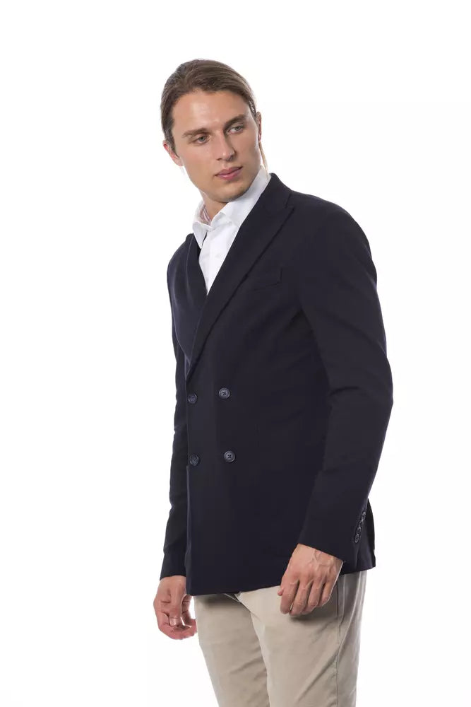 Blauer Viskose-Blazer für Herren