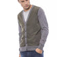 Gray Wool Men Cardigan