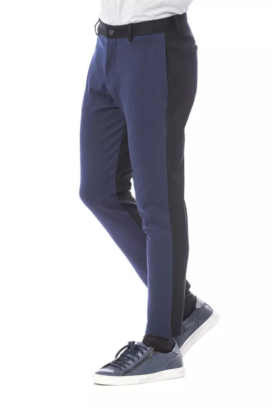 Pantaloni da uomo in viscosa blu