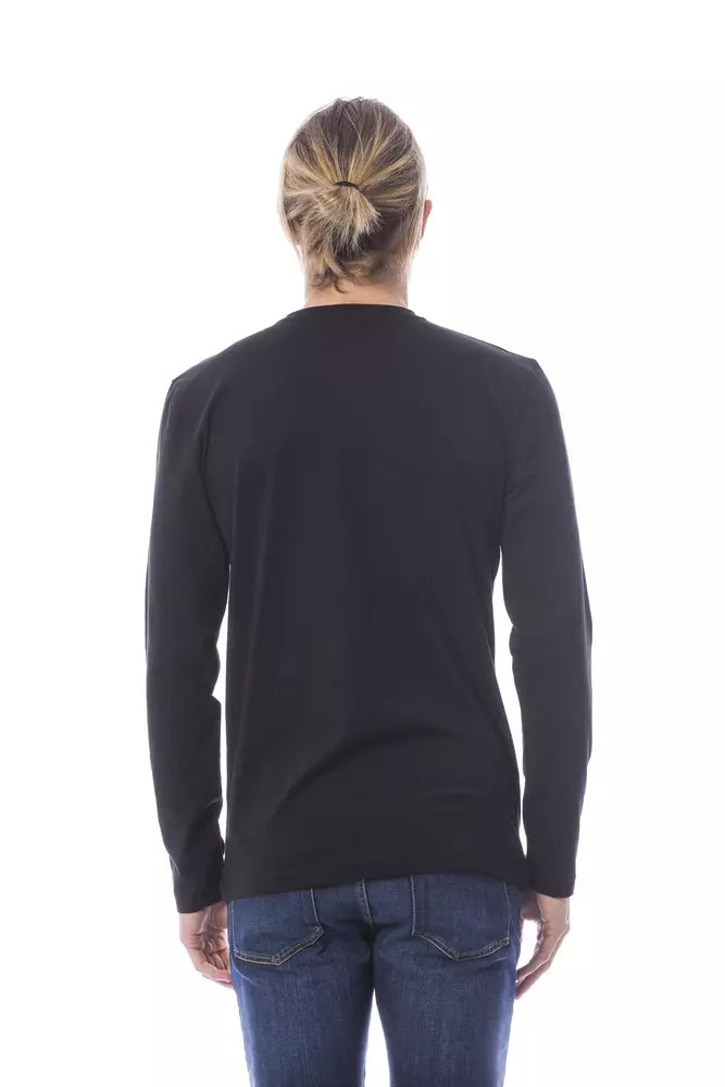 Schwarzes Herren-T-Shirt aus Baumwolle
