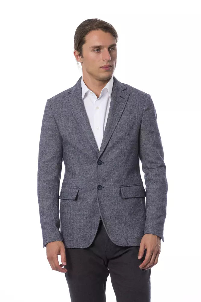 Blazer da uomo in lana blu