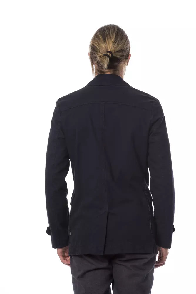 Blazer da uomo in cotone blu