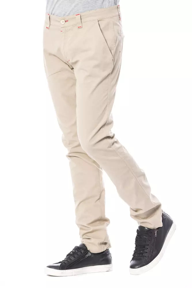 Beige Chinohose aus Baumwolle für Herren