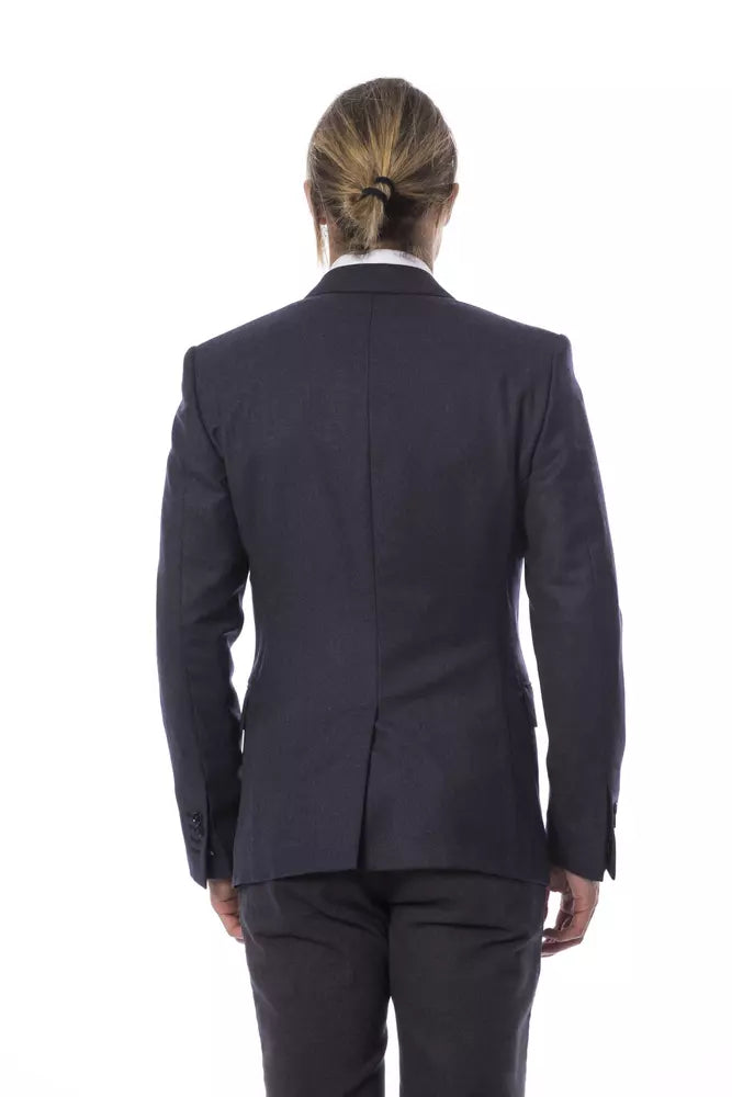 Elegante Blazer Monopetto in Lana Blu